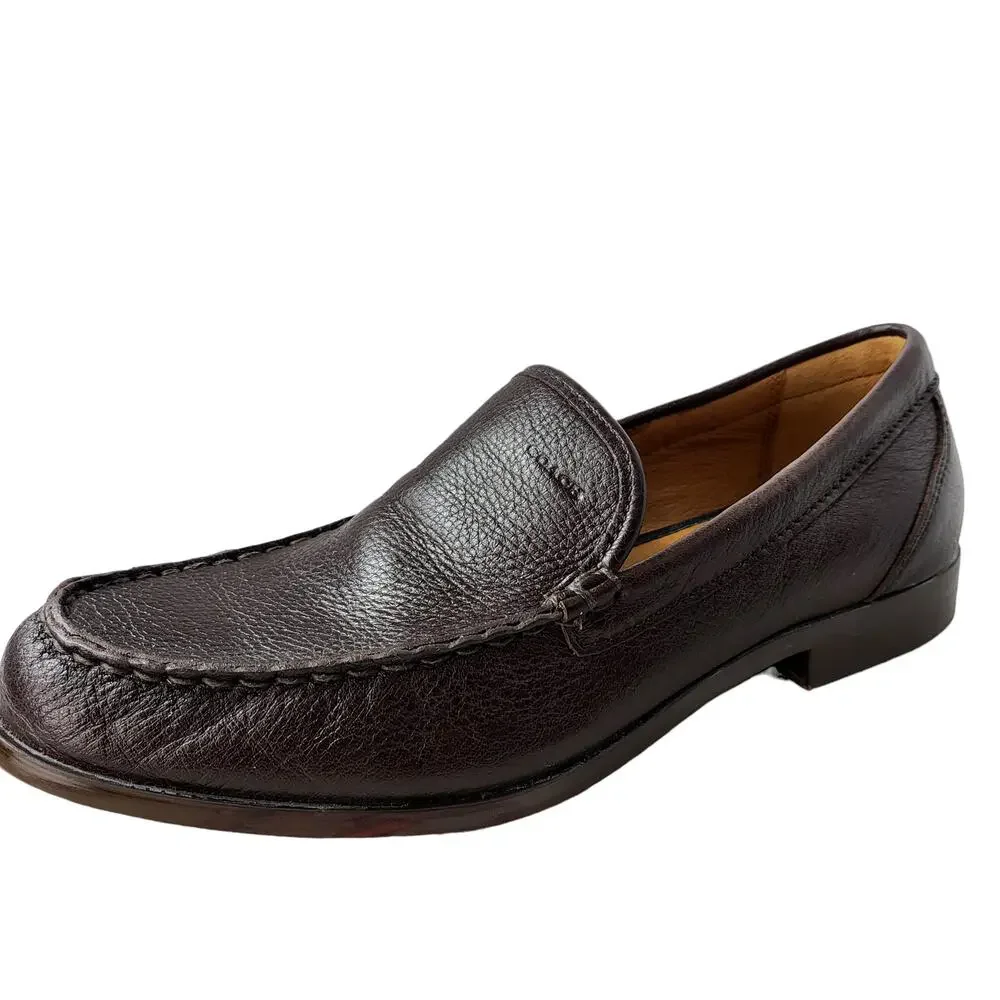 Coach Men's Size 8 Thomas Brown Pebbled‎ Leather Slip On Loafer Minimalist # 555